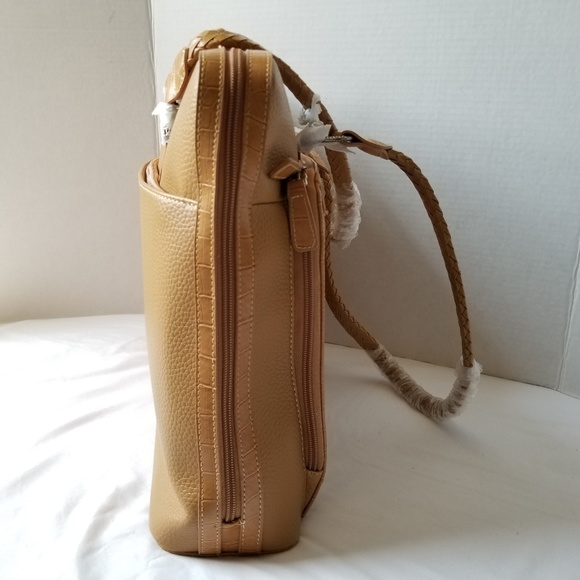 Coldwater Creek Tan Faux Leather Briefcase NWOT - Picture 6 of 8